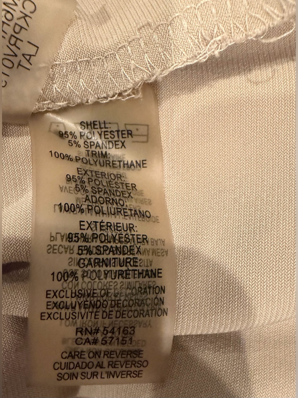 Calvin Klein Taupe Sleeveless Top with Black Trim and Placket - Sz Large - Picture 7 of 7